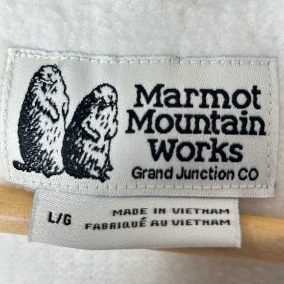 Marmot Vest Womens L Cream Wiley Polartec Sherpa Fleece Thermal Pro Zip Up NEW - Picture 3 of 14